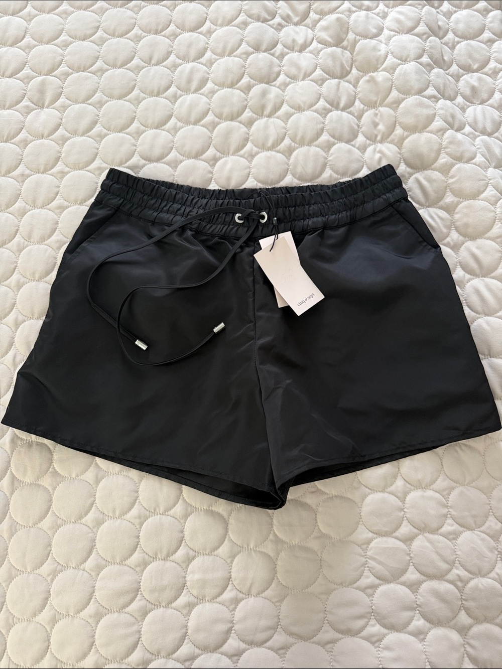 cinq a sept Black Athletic Drawstring Shorts